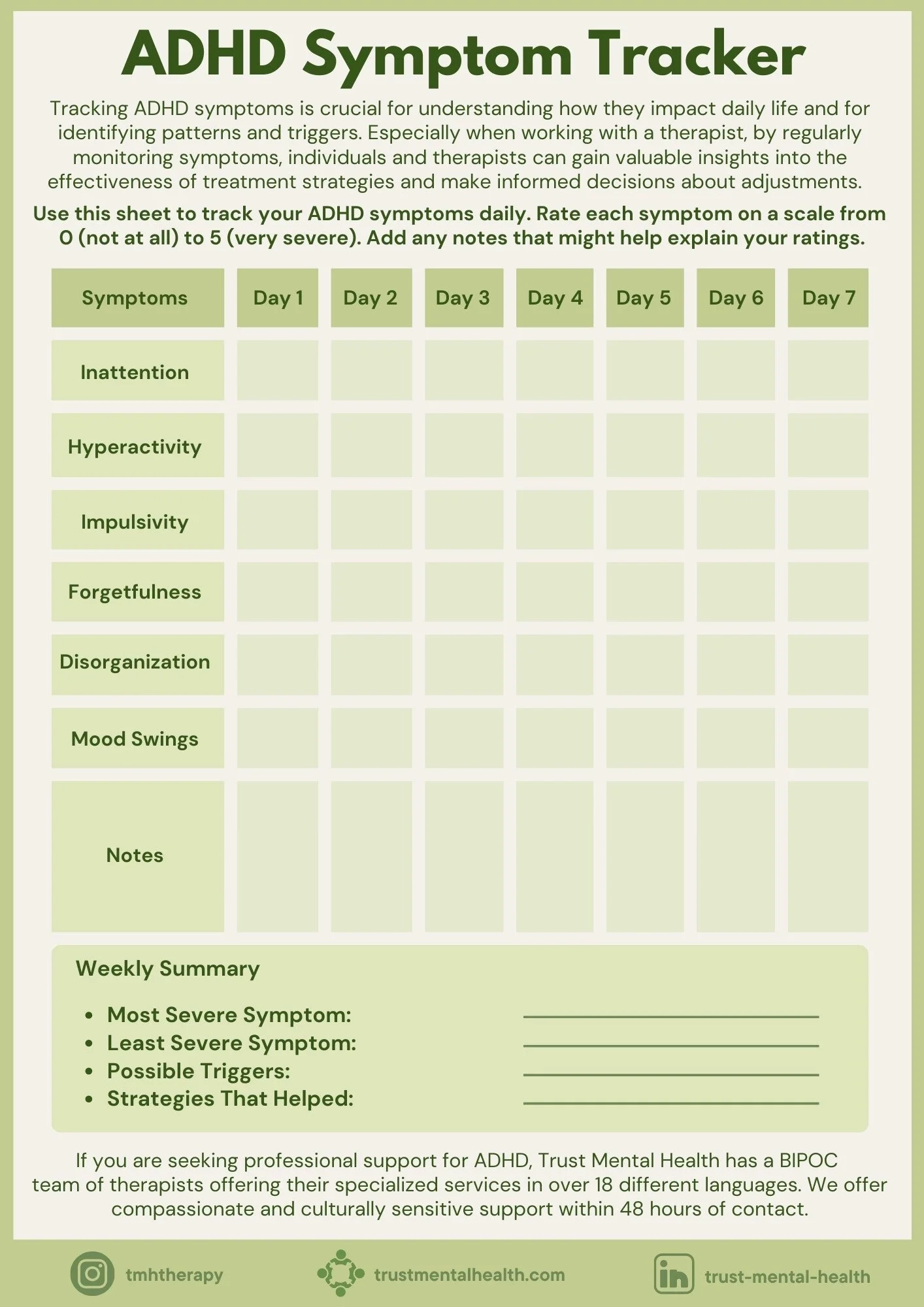 Free Printable Coping Skills Worksheets For Adults