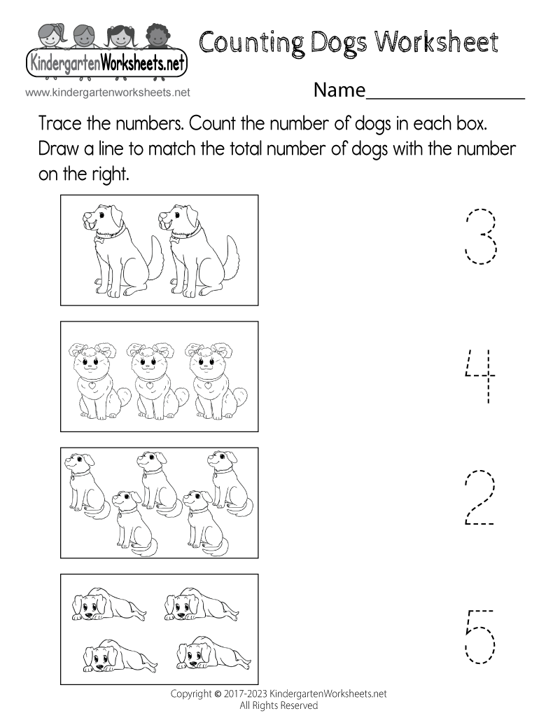 Counting Dogs Worksheet Free Printable Digital amp PDF