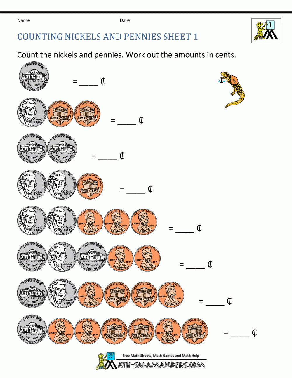 Printable Money Worksheet