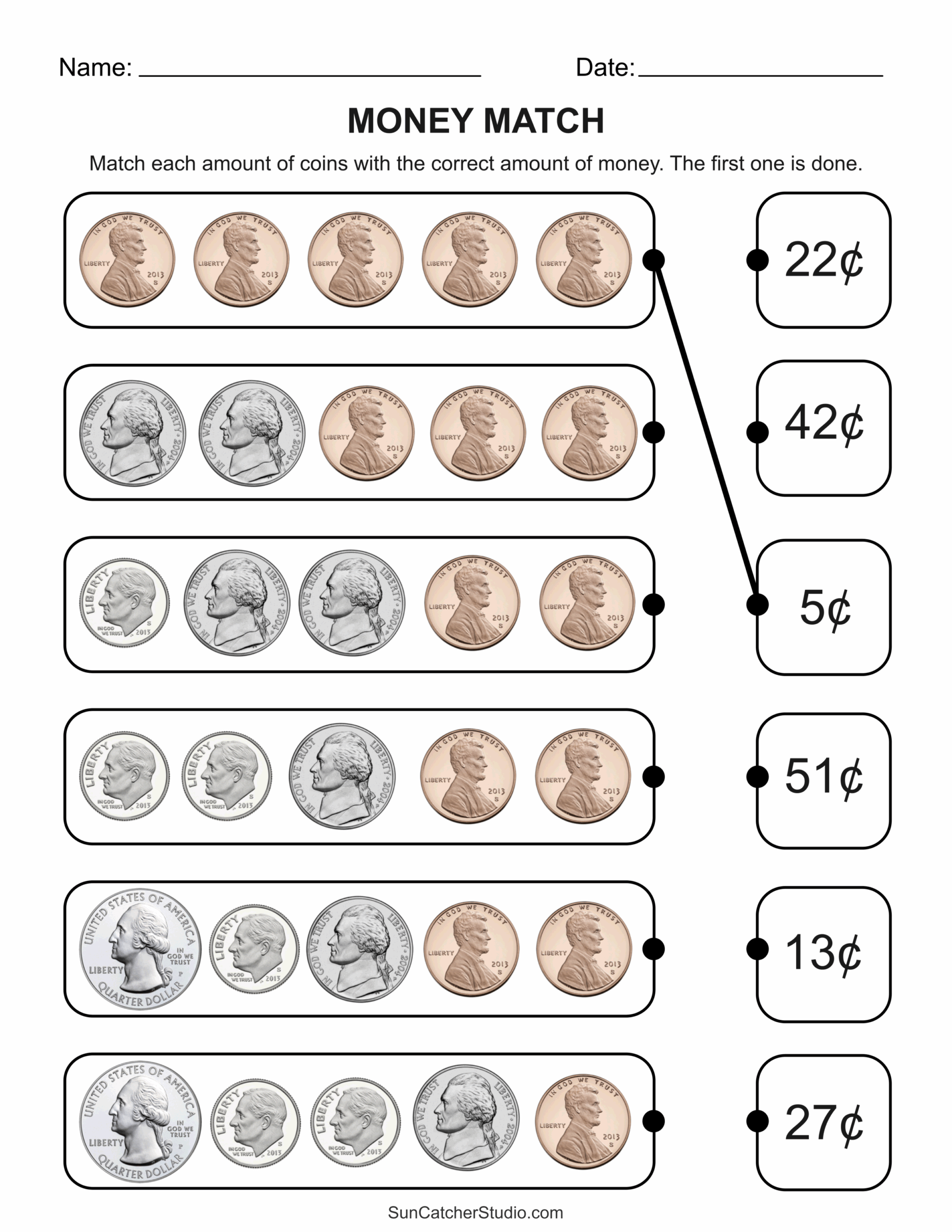 Free Printable Counting Coins Worksheets
