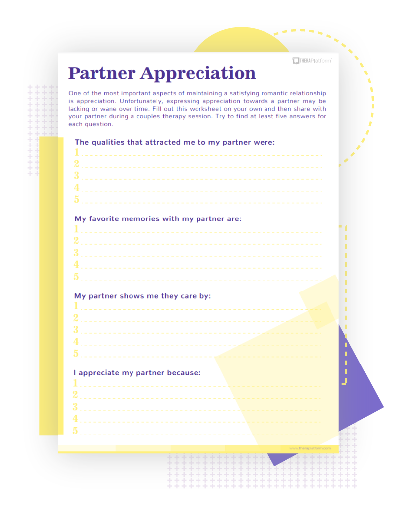 Couples Therapy Worksheets