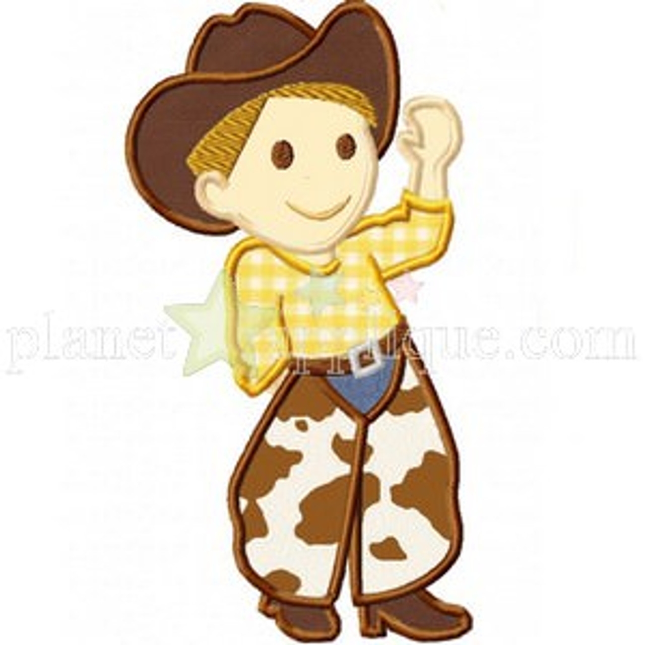 Cowboy Applique Embroidery Machine Design