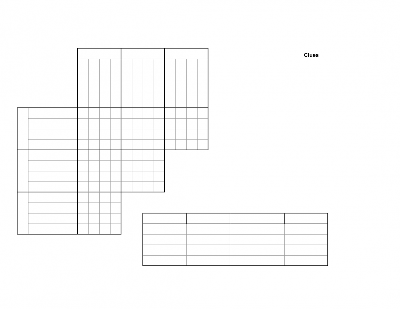 Logic Puzzles With Grids Printable