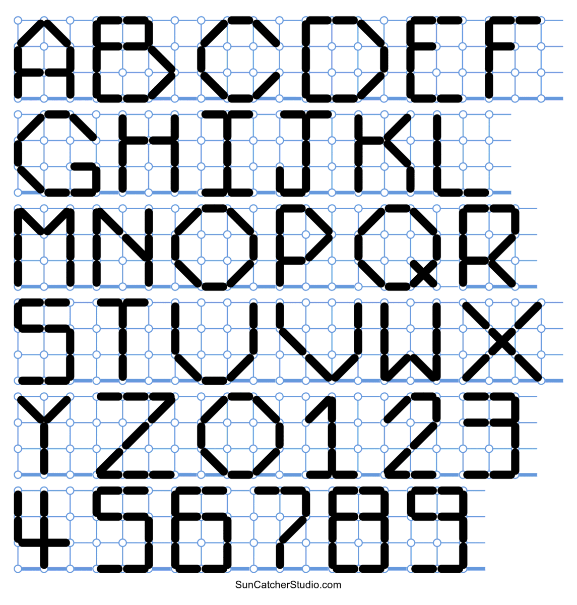 Alphabet Letters On Graph Paper