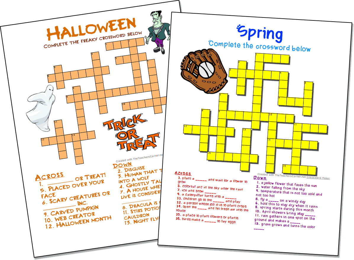 Crossword Puzzles Maker Printable