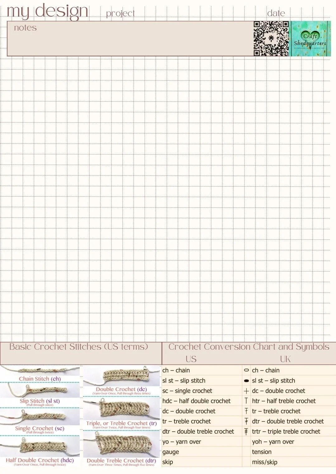 Free Printable Crochet Graph Paper