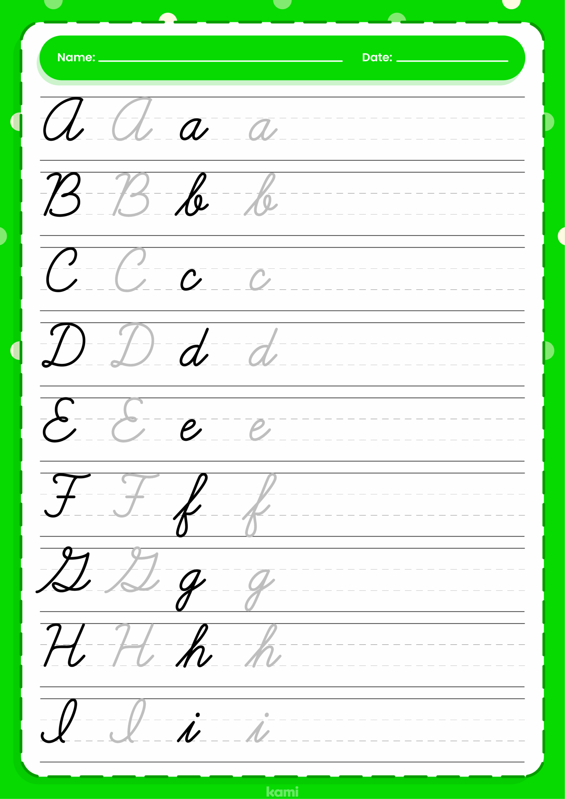 Cursive Handwriting Printable Worksheets