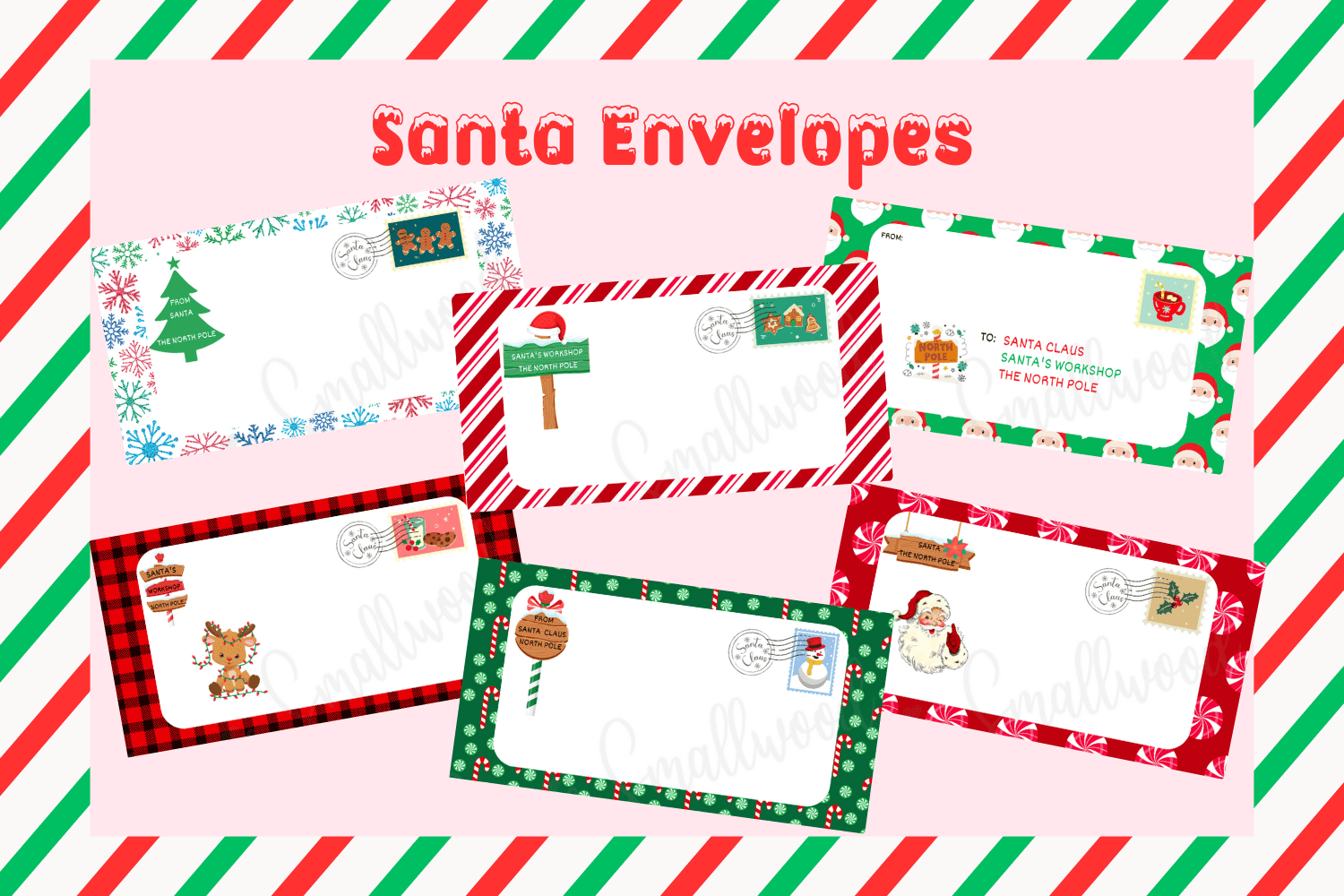 Envelope Pattern Printable Christmas Design