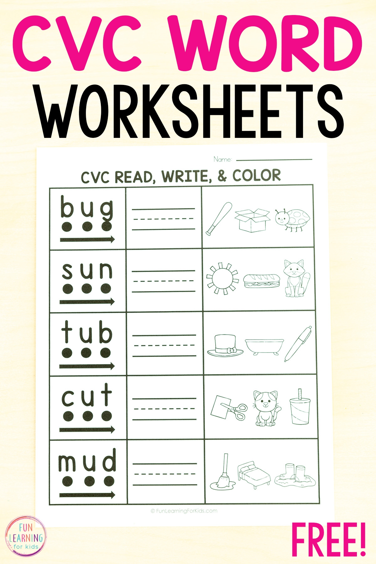 Cvc Printable Worksheets
