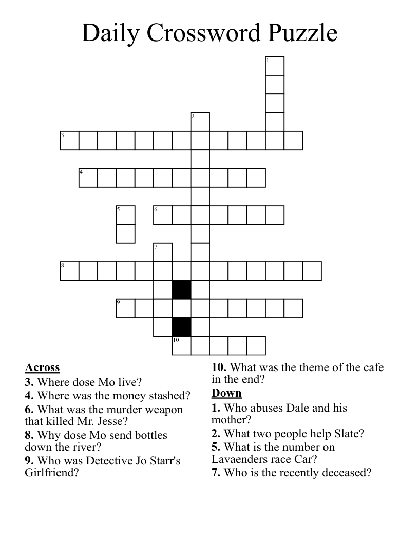 Free Easy Printable Daily Crossword Puzzles