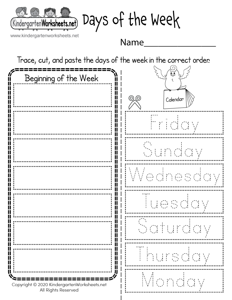 Days Of The Week Worksheet Free Printable Digital amp PDF