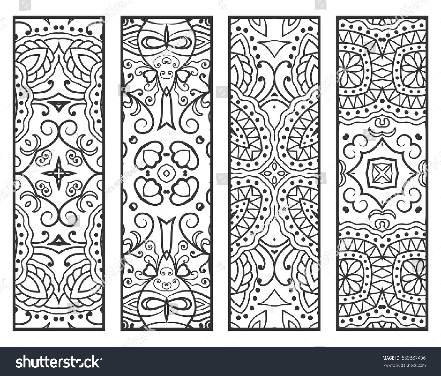 Decorative Doodle Black Lace Borders Patterns Stock Vektorgrafik Lizenzfrei 639387406 Shutterstock
