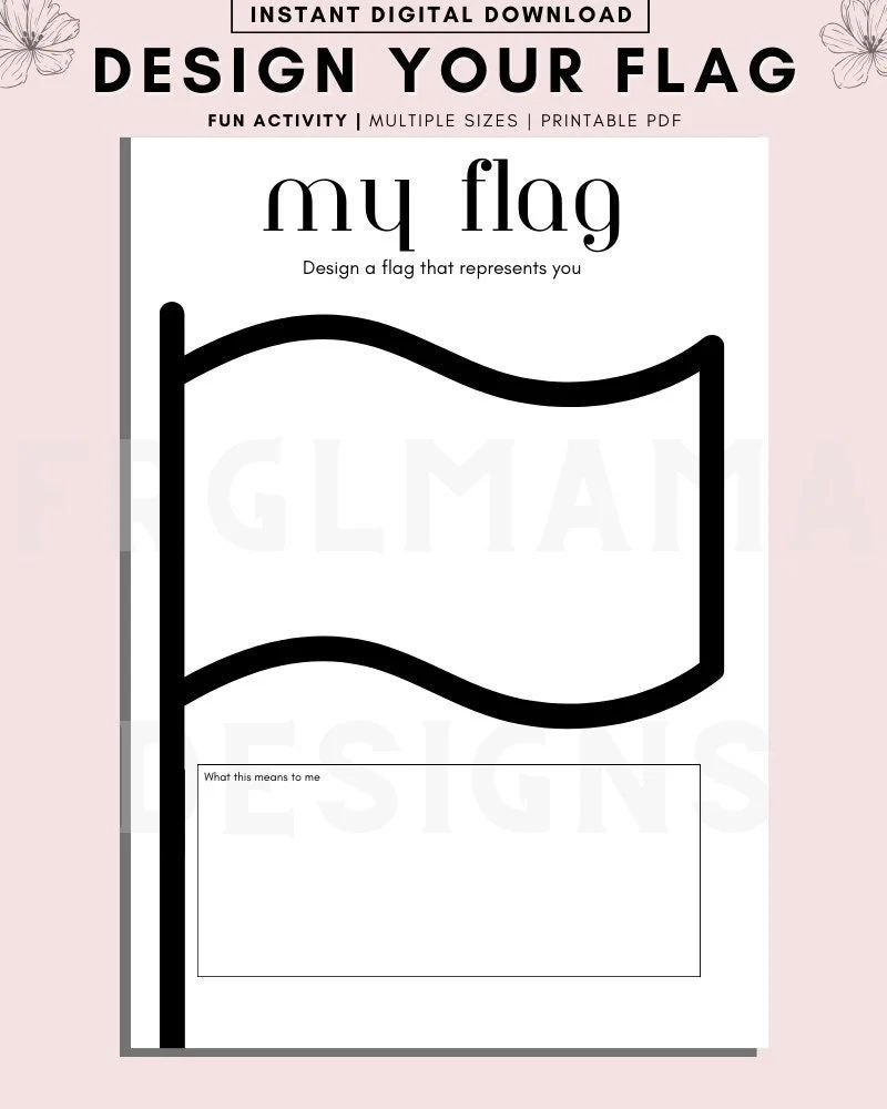 Design A Flag Printable Homeschool Activity PDF Etsy