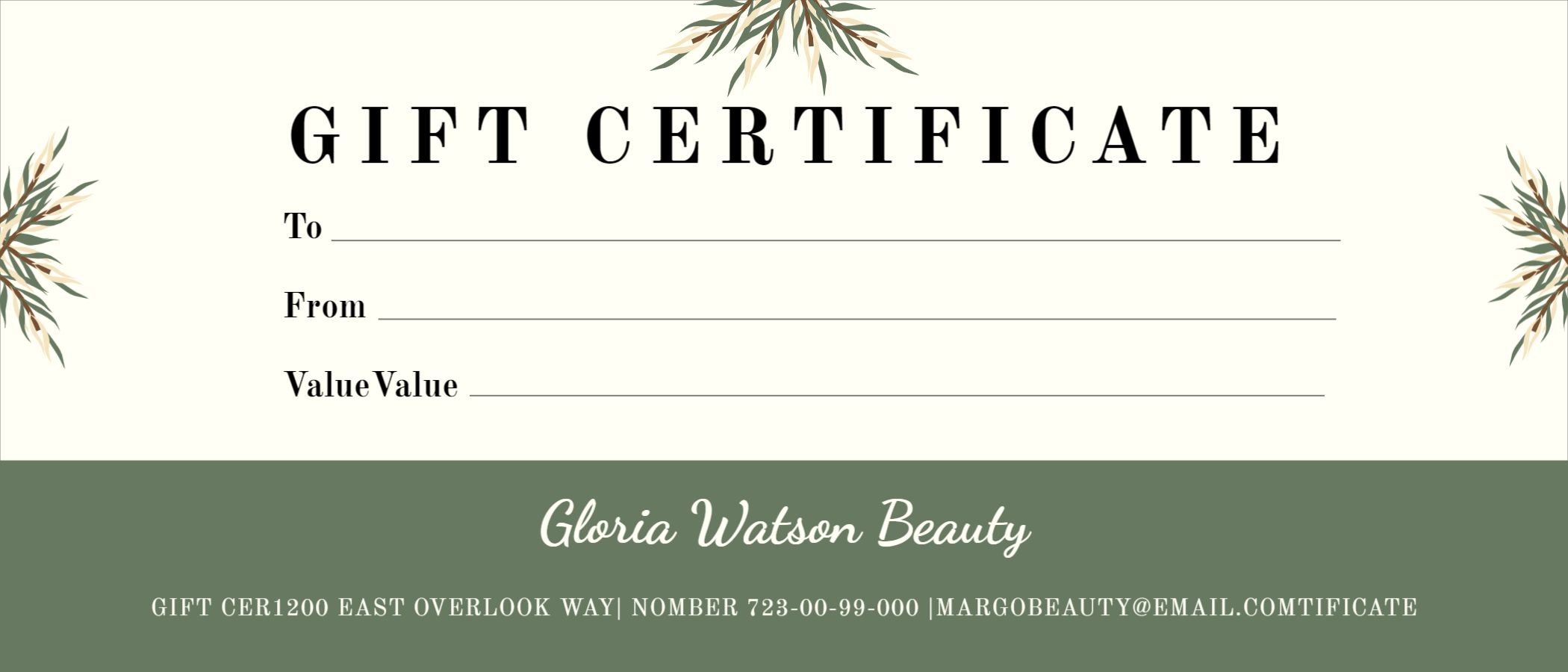 Design Gift Certificate Free Printable