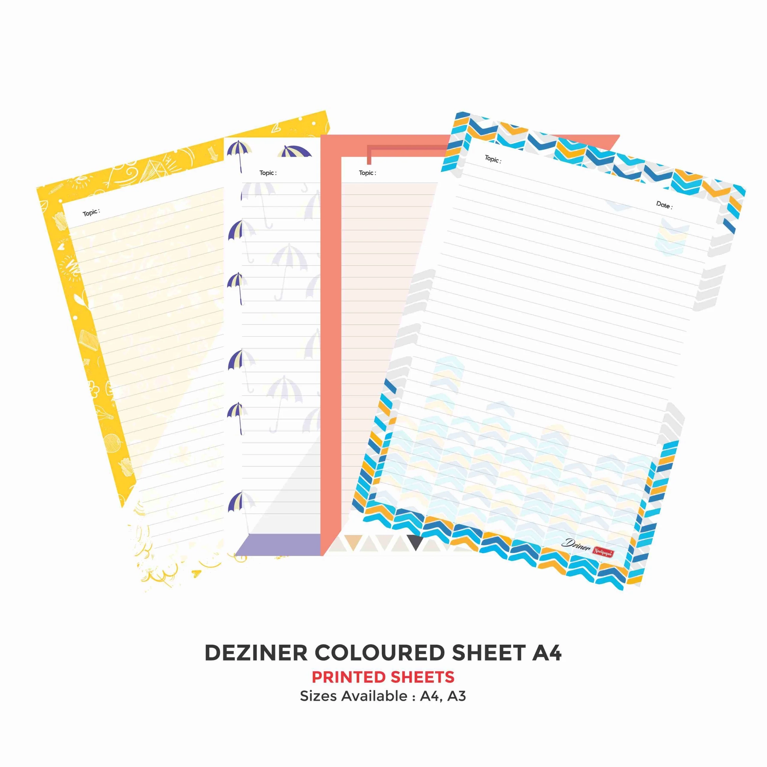 Deziner Paper A4 A3 Thick Pack Of 20 Loose Sheets Designer Pri Neelgagan