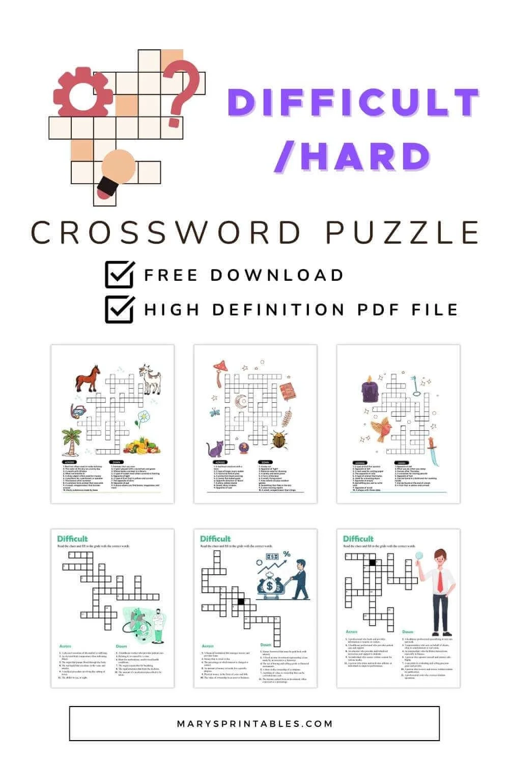 Difficult Printable Crosswords Free amp Challenging Fun