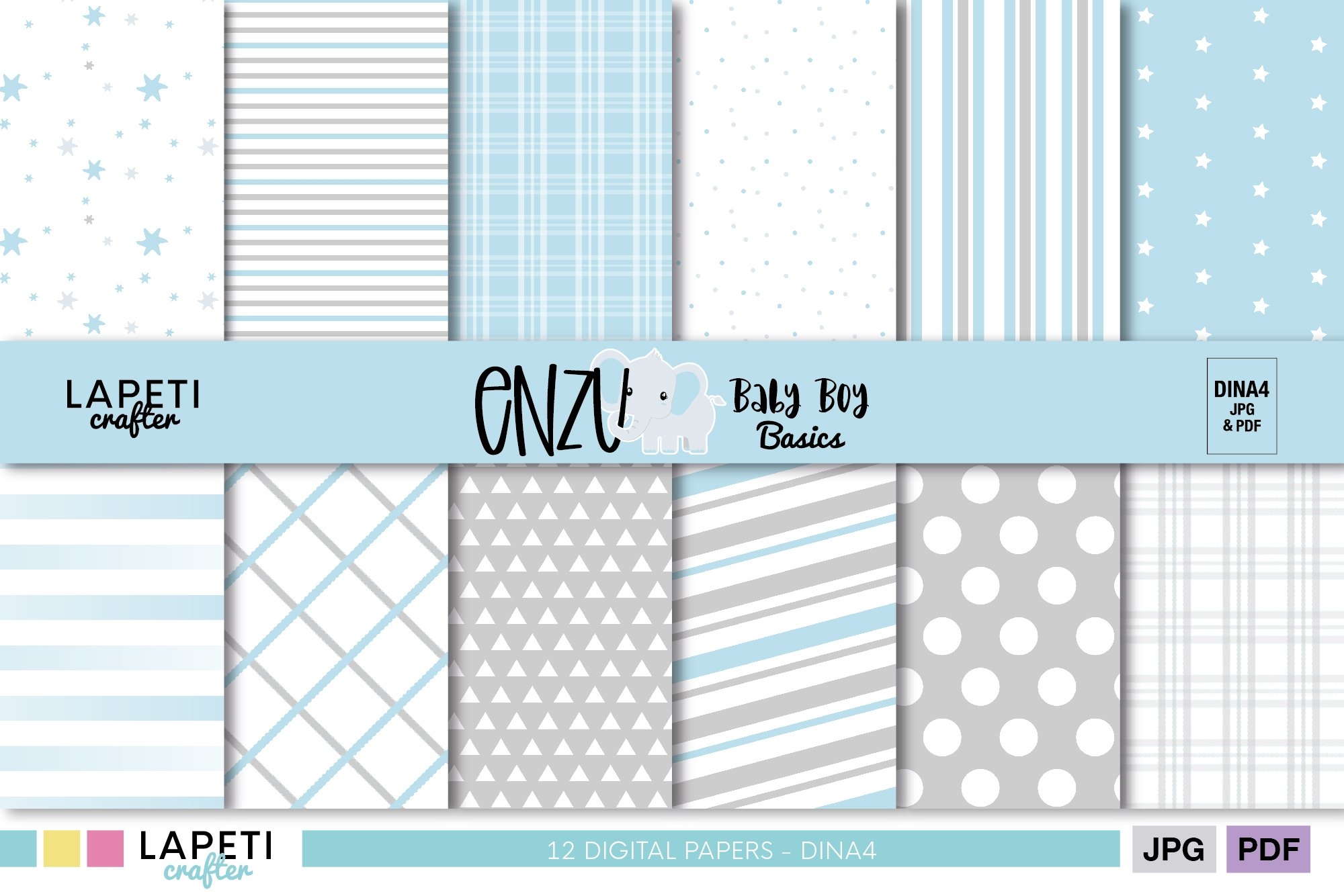 Digital Paper For Baby Boy Scrapbooking Papers