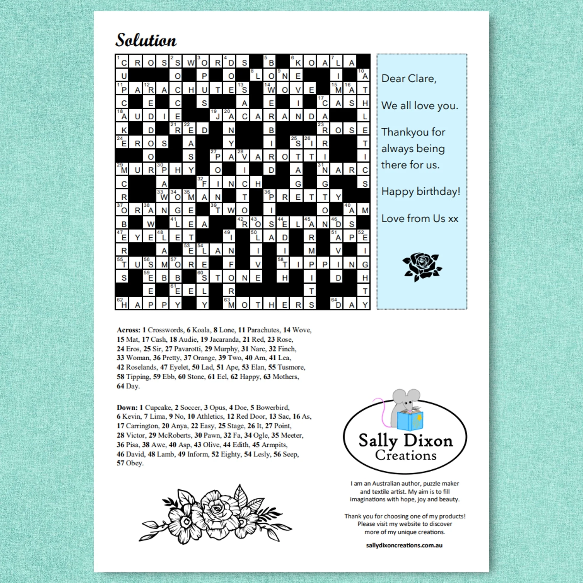 Printable Custom Crossword Puzzles
