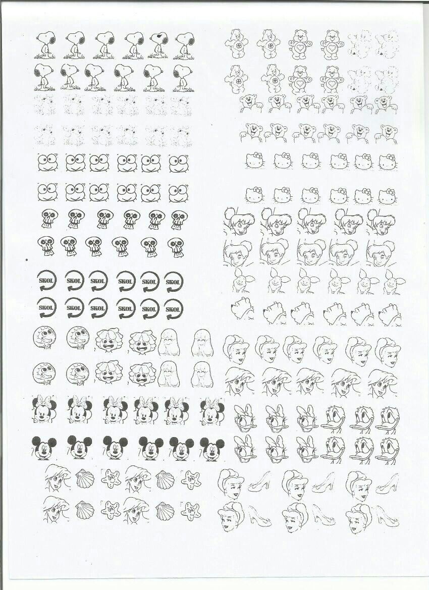 Printable Nail Art Design Practice Templates