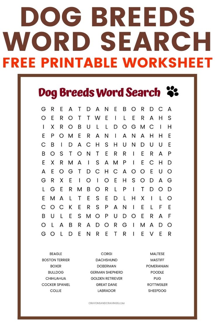 Dog Word Search Puzzles Printable