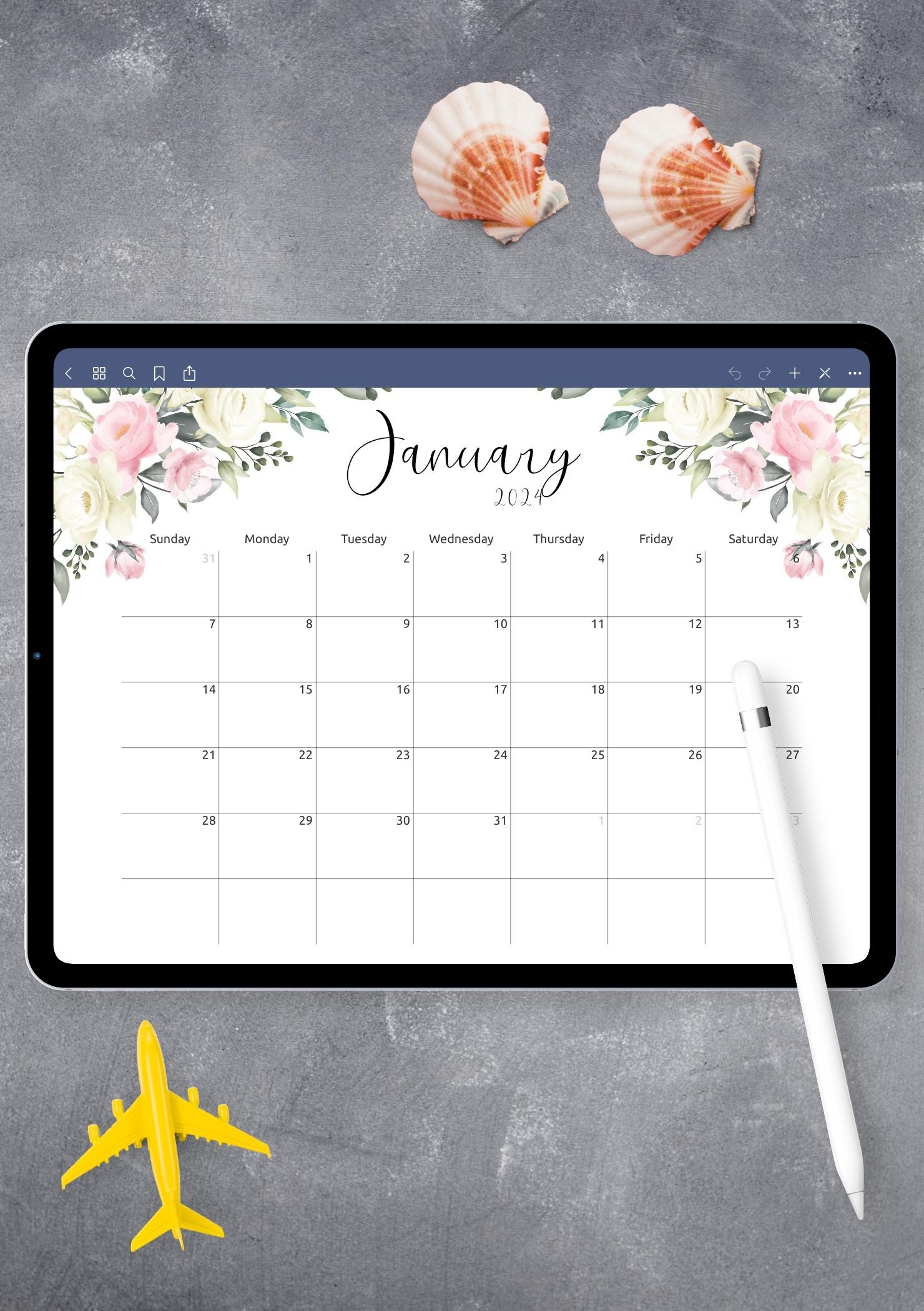 Download Monthly Calendar PDF Template For Easy Planning