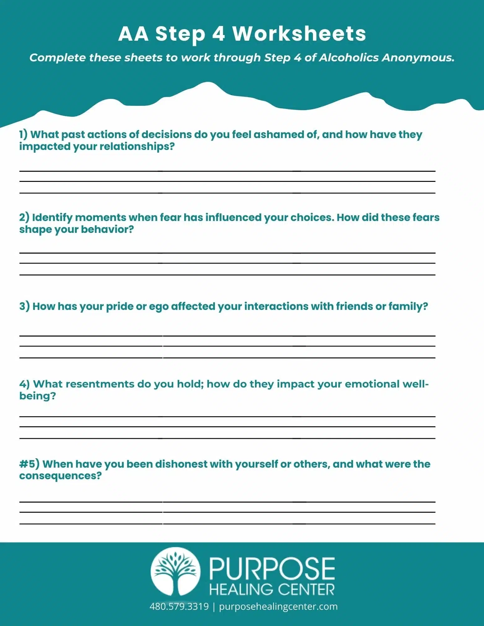 Aa Step 4 Worksheets Printable