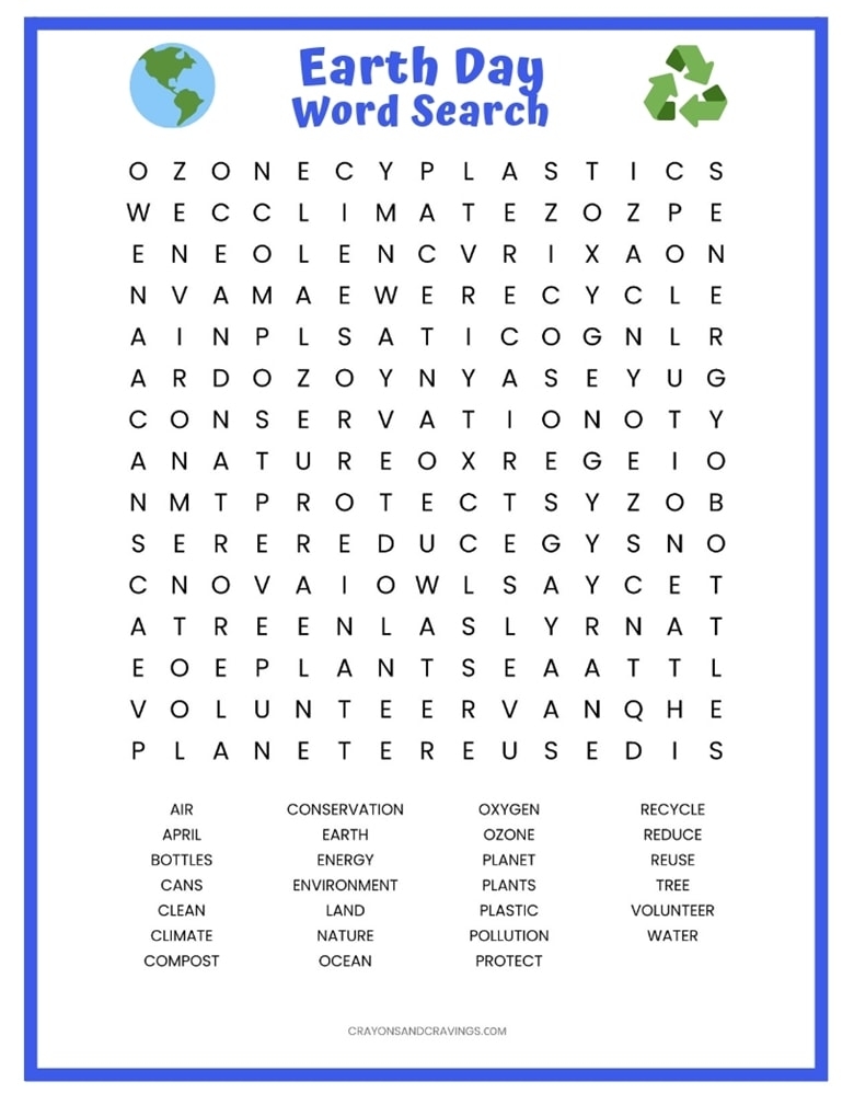 Earth Day Puzzles Printable
