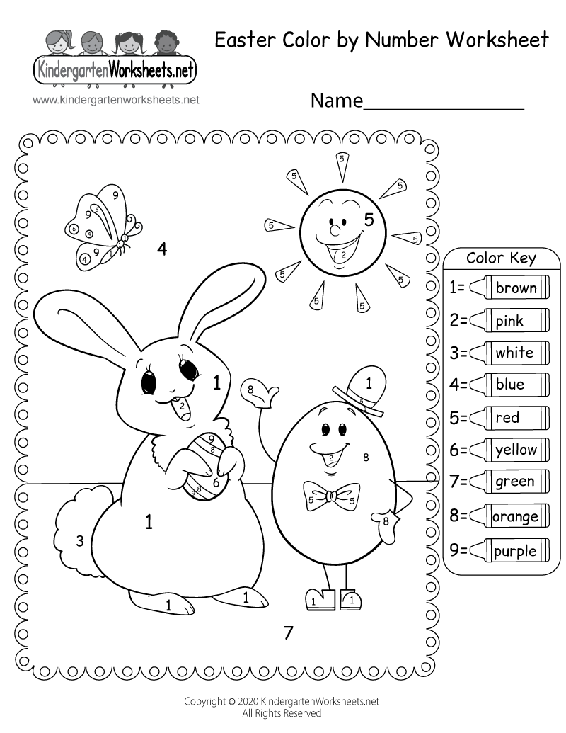 Easter Color By Number Worksheet Free Printable Digital amp PDF