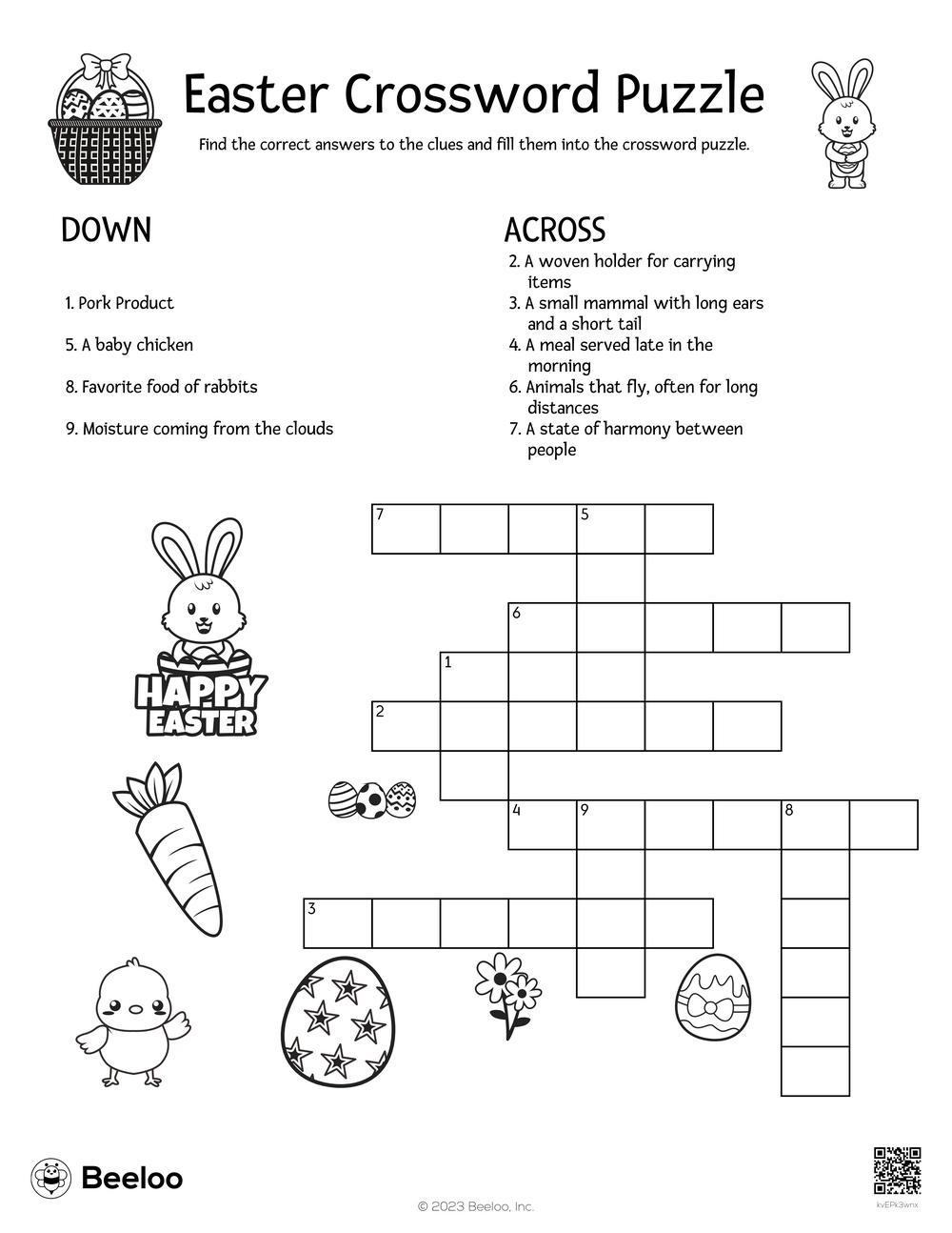 Easy Easter Crossword Puzzles Printable