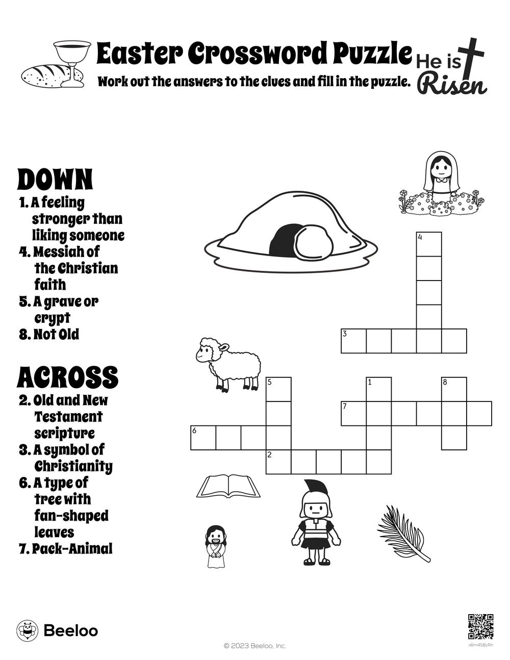 Easter Crossword Puzzles Printable Religious