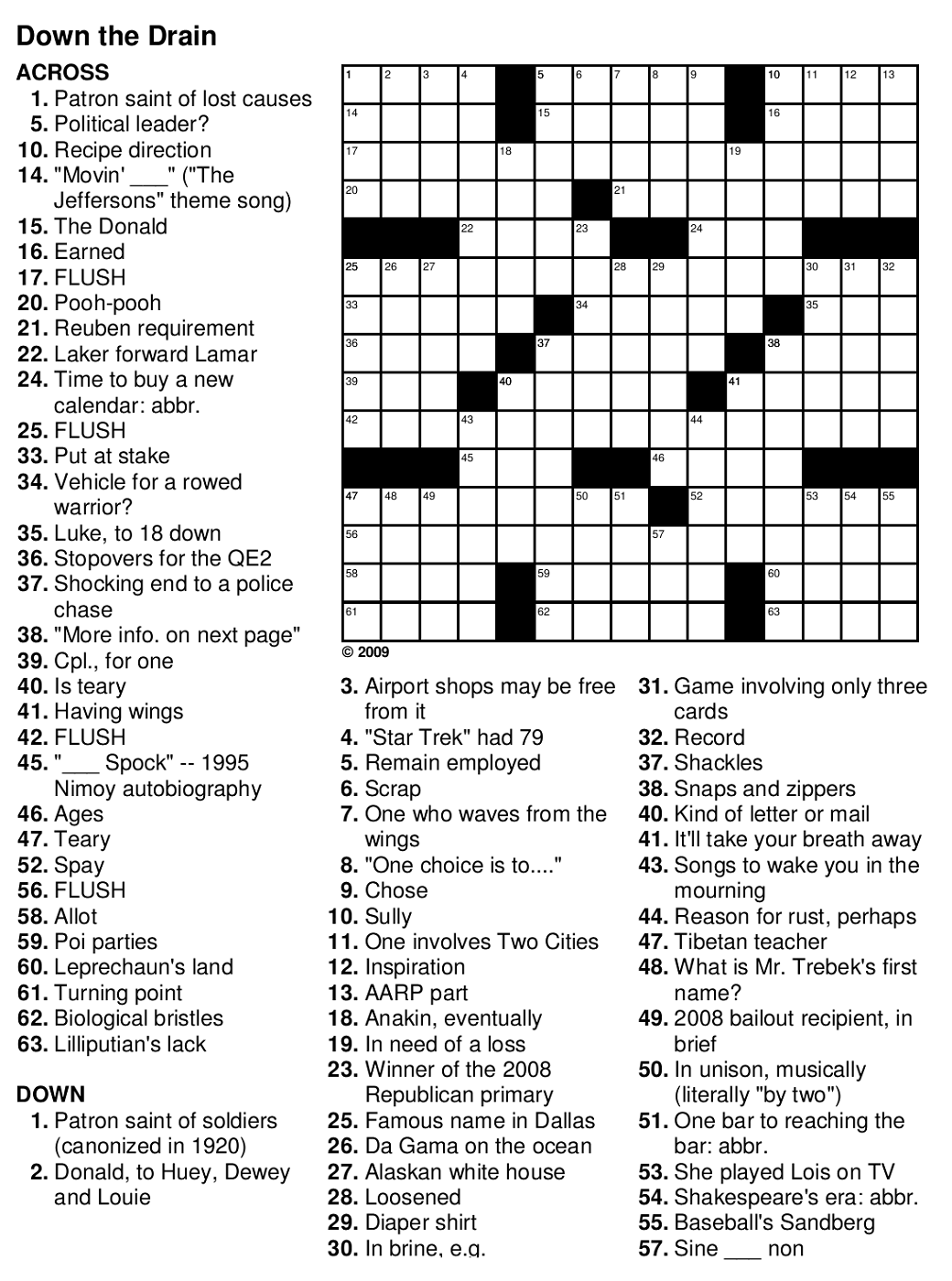 Crossword Puzzles Seniors Printable Free