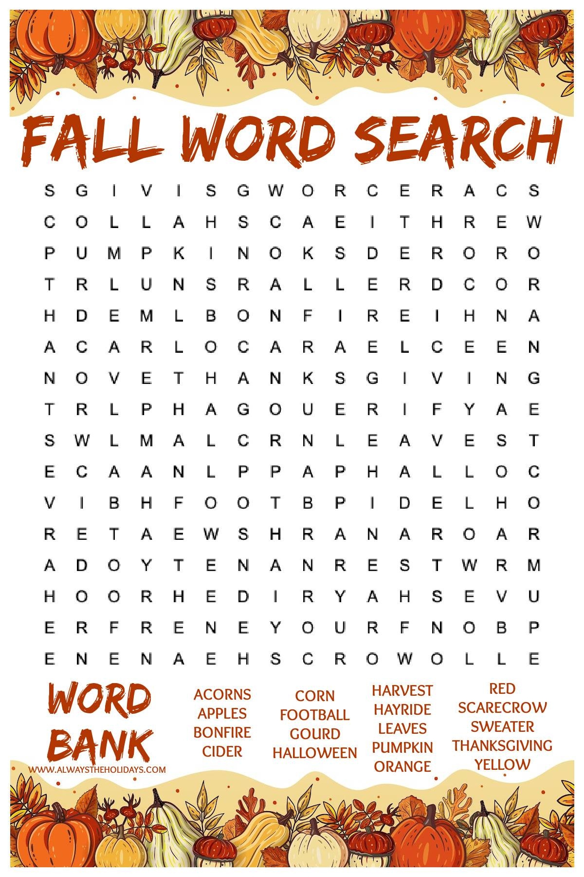 Autumn Printable Puzzles