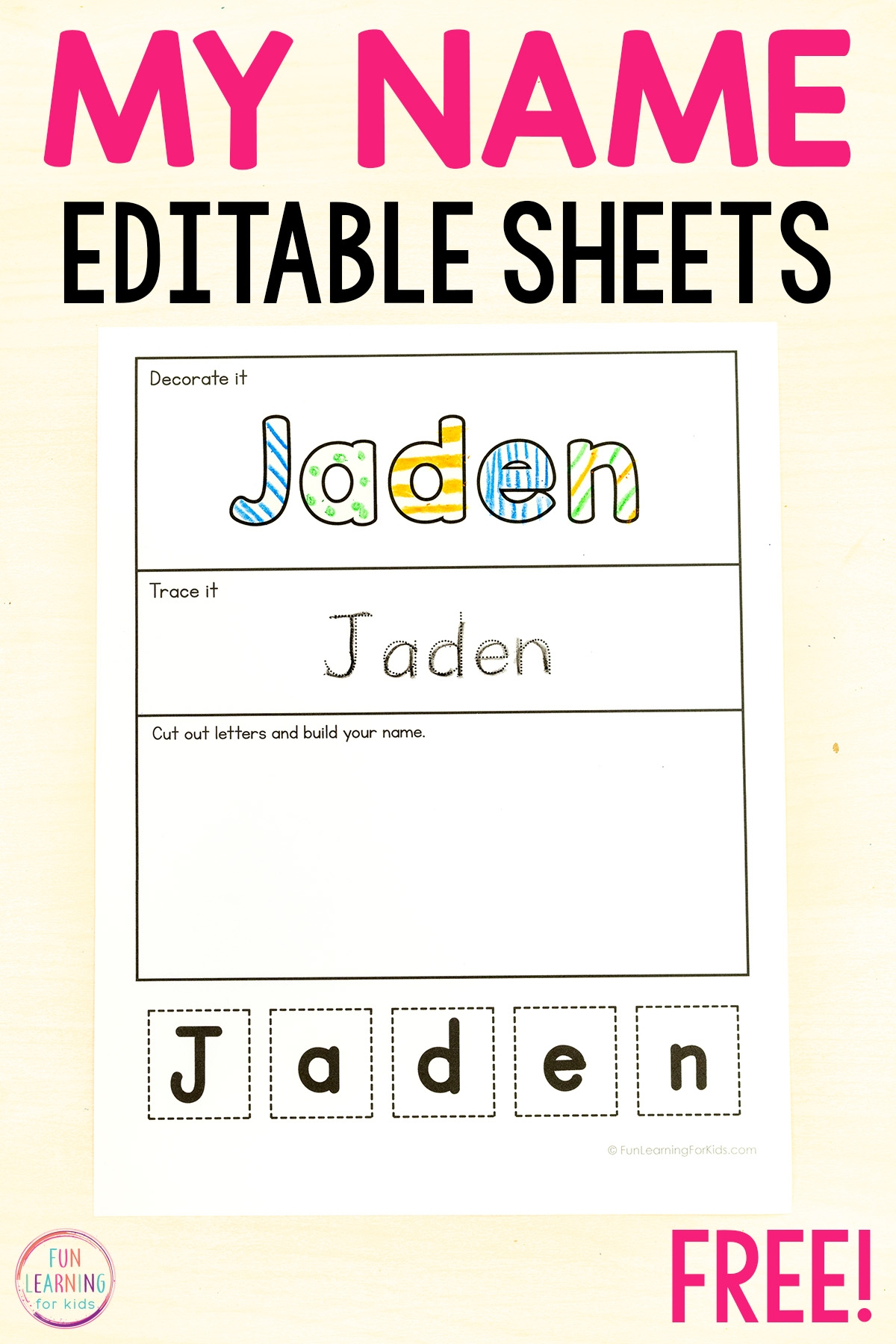 Free Printable Name Worksheets