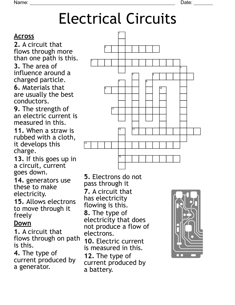 Printable Crossword Puzzles For Electricians