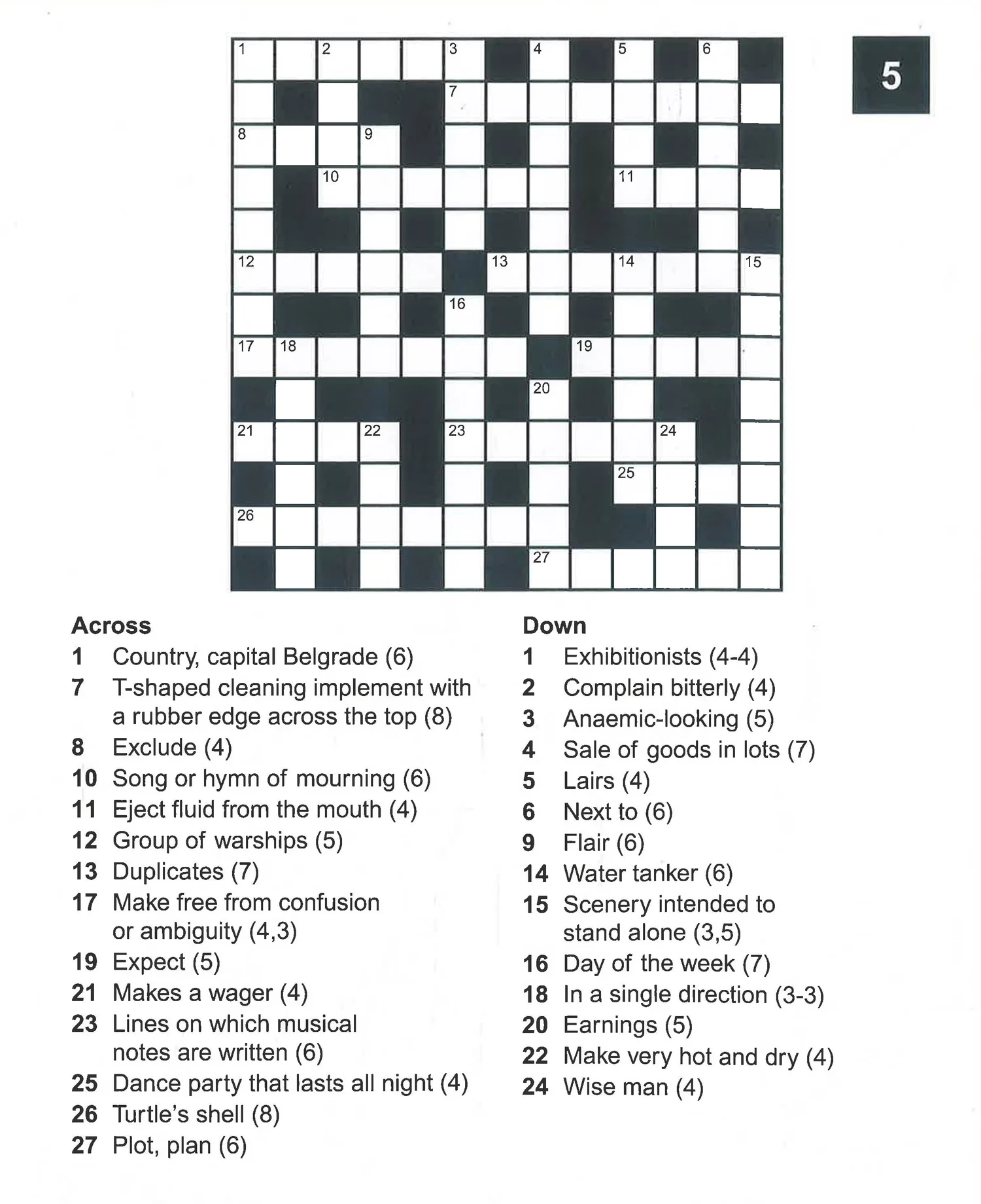 Free Printable Crosswords Puzzles