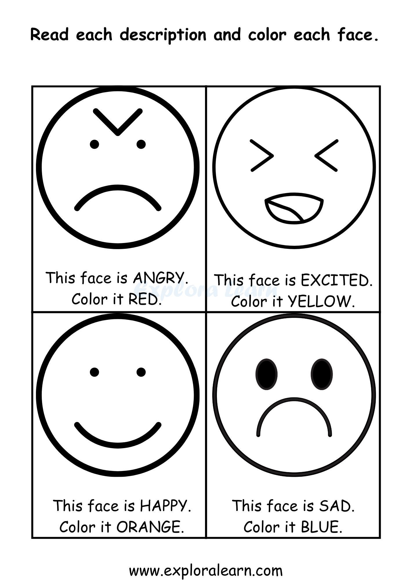 Printable Emotions Worksheet