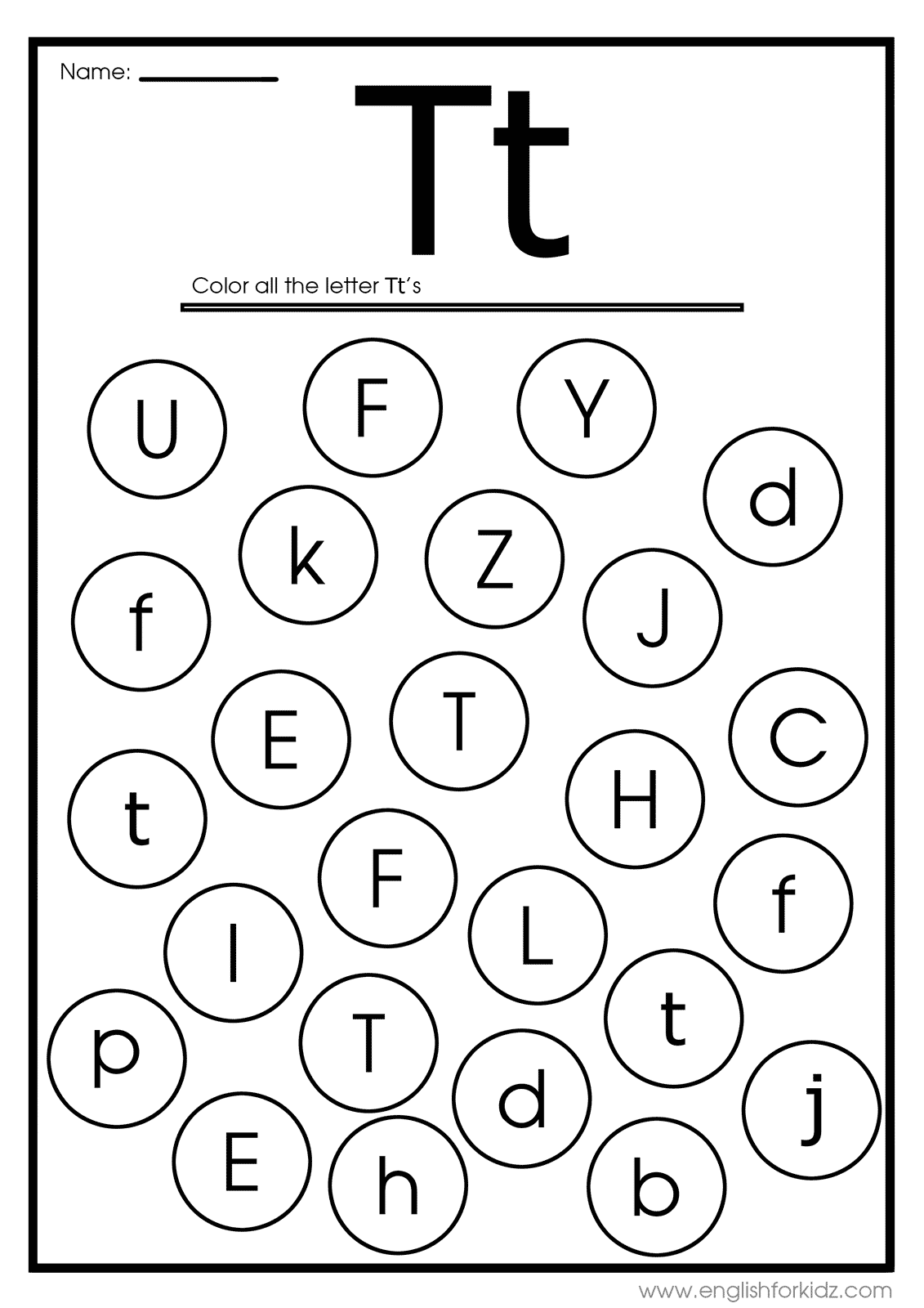 English For Kids Step By Step Letter T Worksheets Flash Cards 