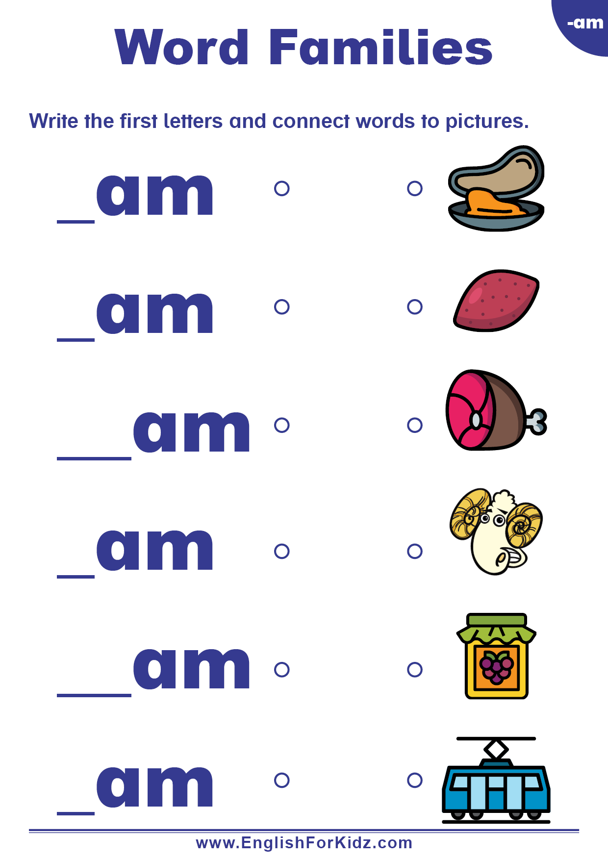 Free Printable Word Family Worksheets