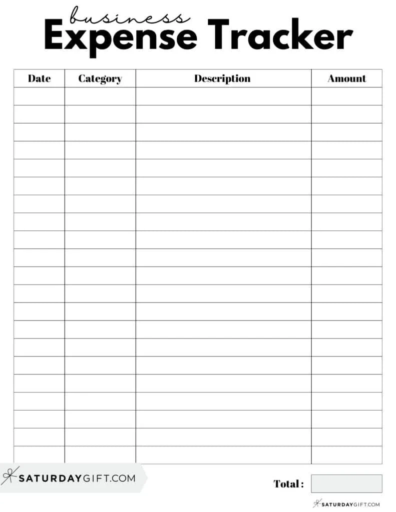 Printable Expense Worksheet