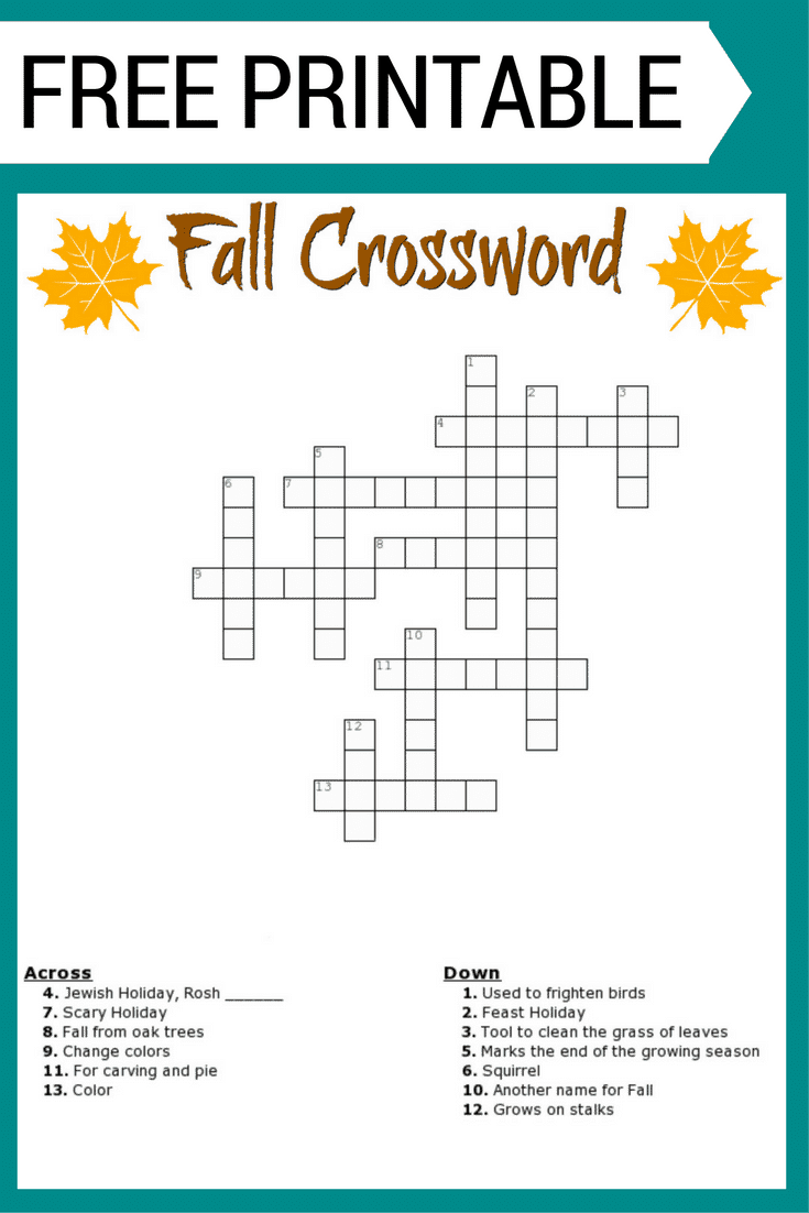 Super Easy Crossword Puzzles Printable