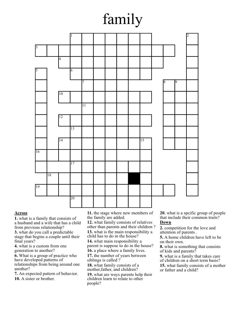 Free Custom Crossword Puzzles Printable