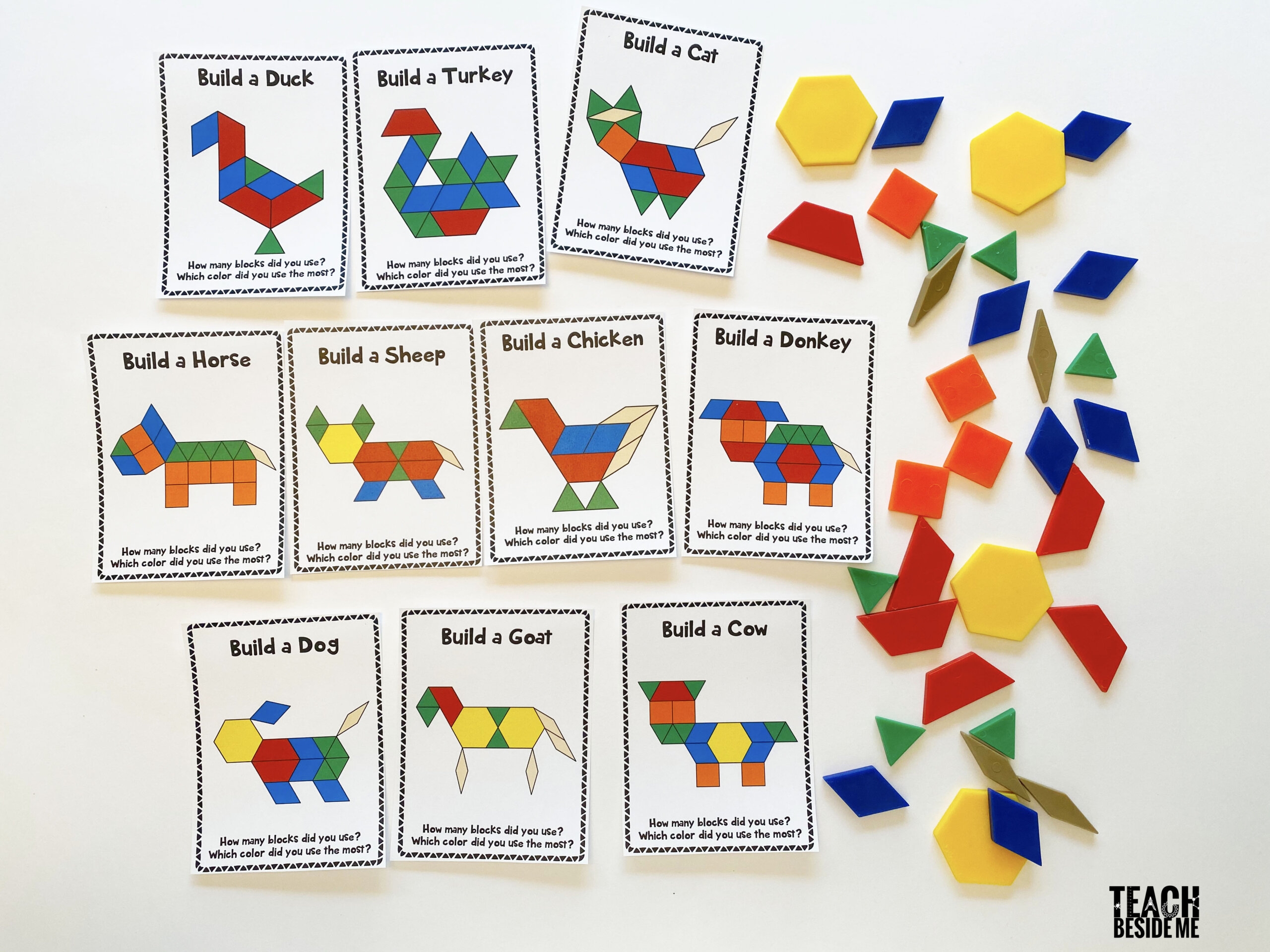 Pattern Block Design Cards Free Printable