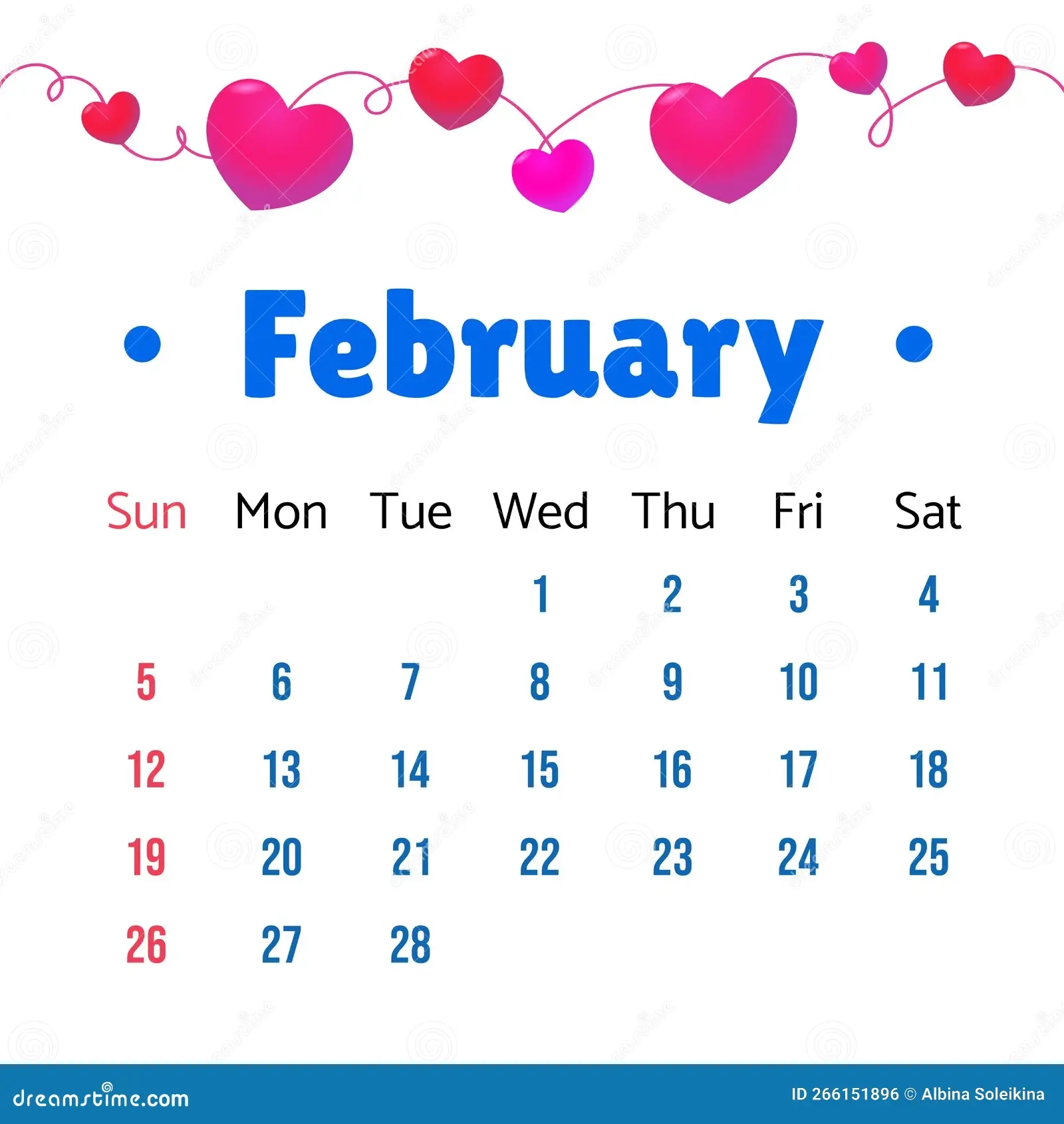 Feb 2023 Calendar Printable With Cute Design