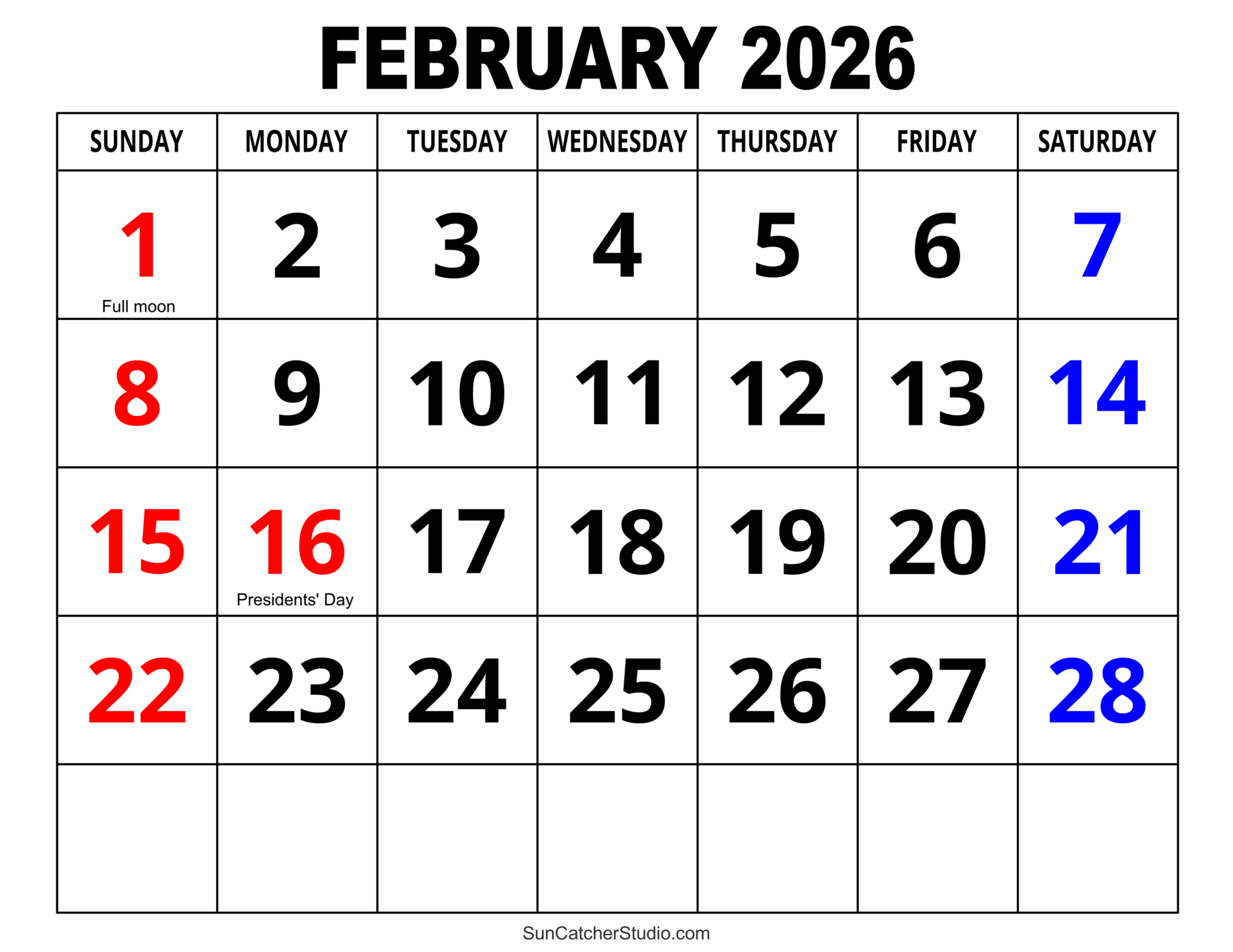 February 2026 Calendar