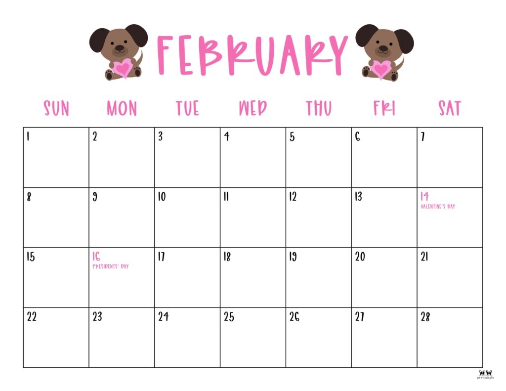 Free Printable Blank February 2026 Calendar