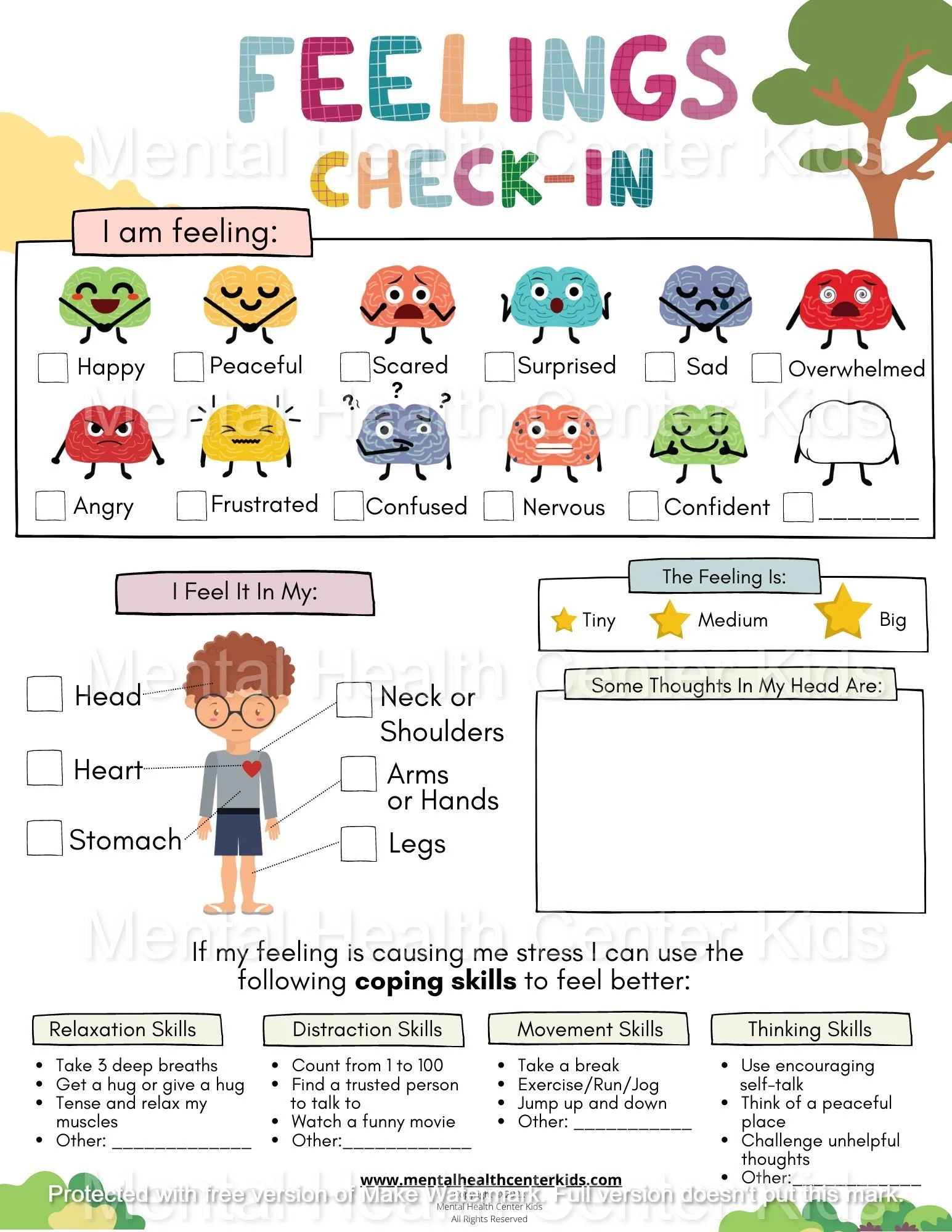 Emotions Worksheets Printable