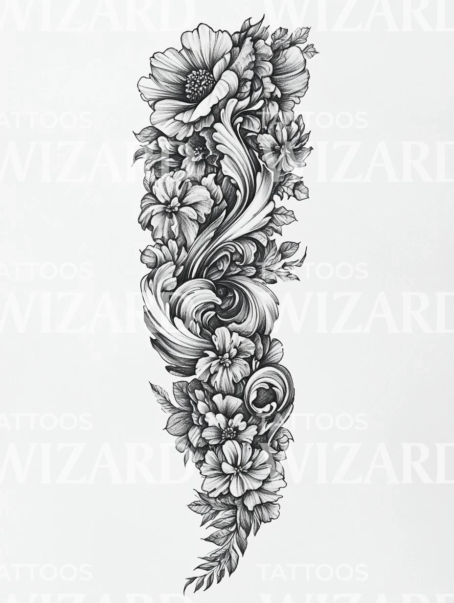 Floral Sleeve Pattern Tattoo Design For Men Tattoos Wizard Designs