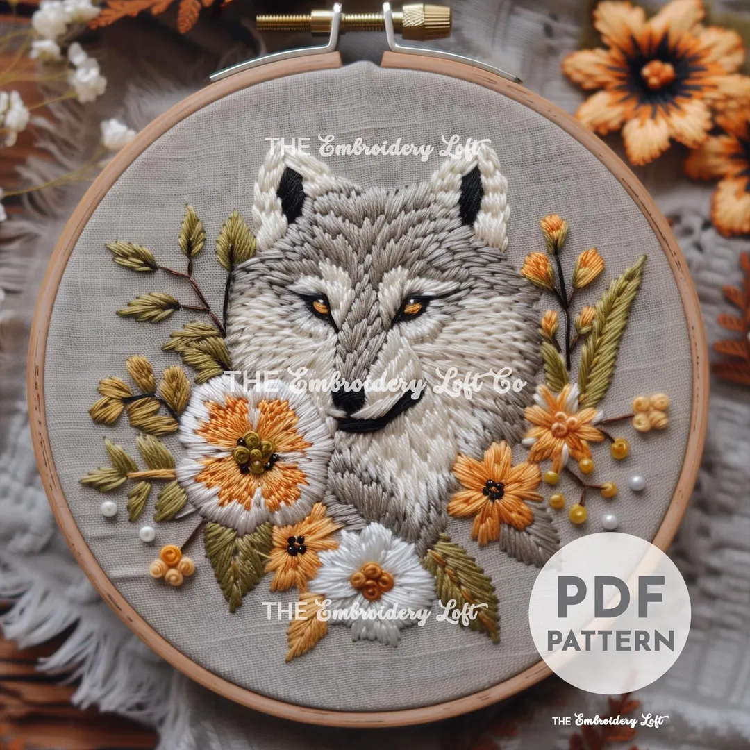 Floral Wolf Hand Embroidery Pattern Gift For Wolf Lovers Woodland Wolf Pattern Wolf Embroidery Pattern Hand Embroidery Pattern PDF Etsy Ireland