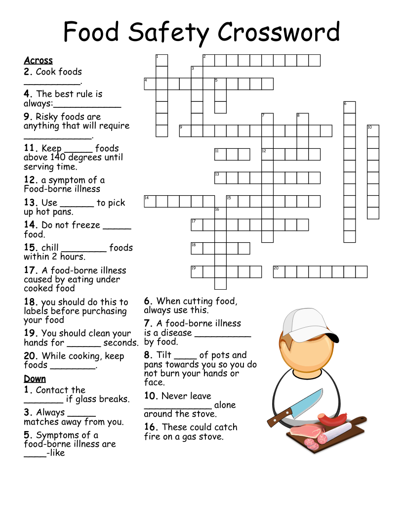 Food Crossword Puzzles With Answers Boutique Free Christmas 