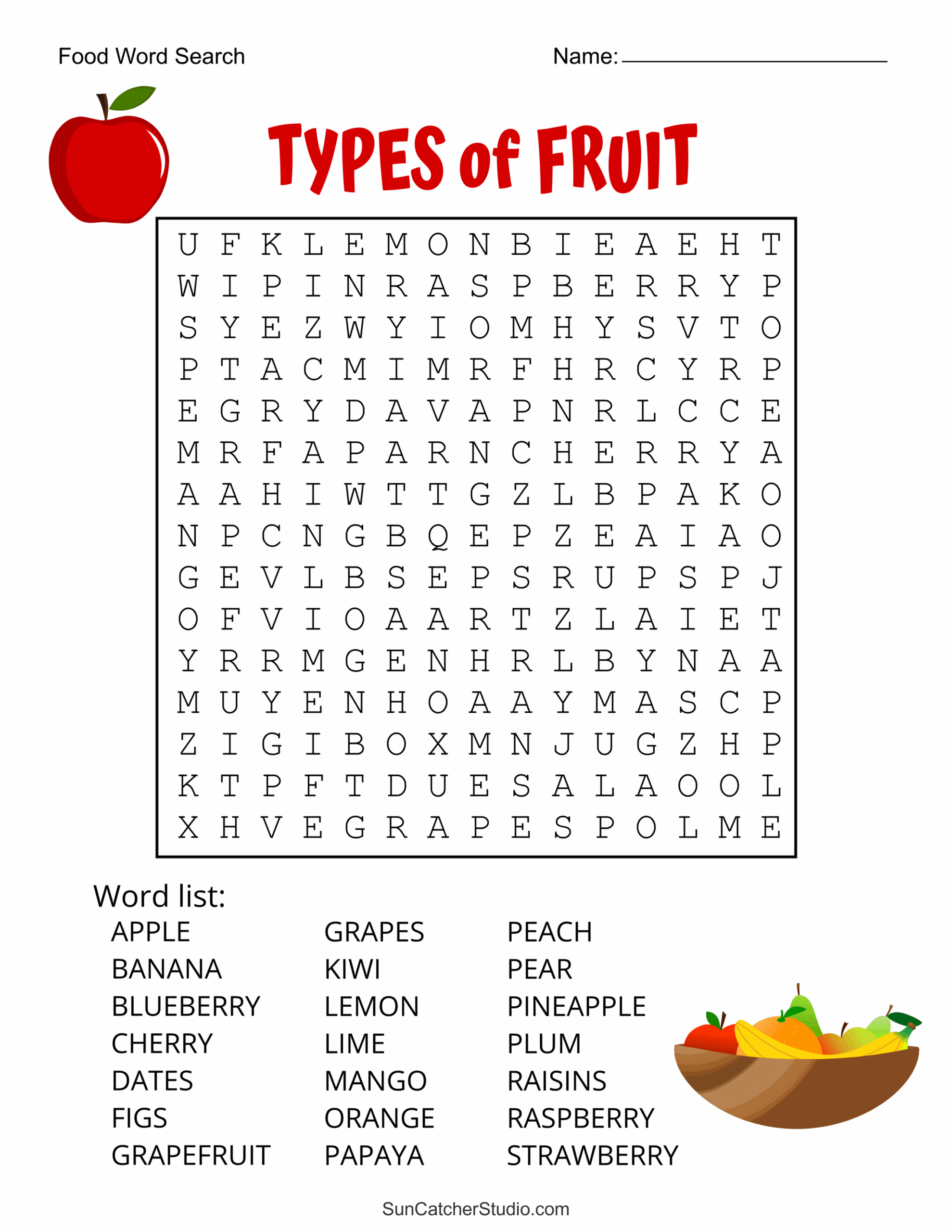 Easy Word Find Puzzles Printable